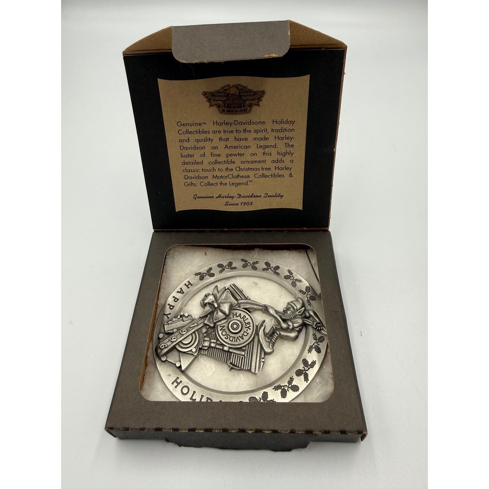 Harley-Davidson 1996 V-Twin Pewter Holiday Ornament Ninth Issue Under Wraps